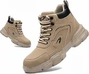 [ZSDZSZ] Steel Toe Cap Boots Mens Waterproof Safety Boots Women Lightweight Safety Trainers Non Slip Work Boots