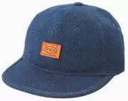 RVCA Men's Chain Mail Claspback Indigo Denim 6 Panel Strapback Hat Cap