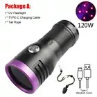UV Ultra Violet 120W LED Flashlight Blacklight 365nM Inspection Lamp Light Torch