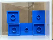 LEGO Parts - Blue Plate 2 x 2 1 Stud in Center (Jumper) - No 87580 - QTY 5