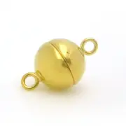 Gold Plated Sterling Silver Smooth Ball Clasp, Magnetic Clasp Toggle - 1 set