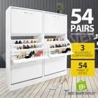 Shoe Cabinet Shoes Storage Rack 54 Pairs Wooden Organiser Shelf Cupboard White