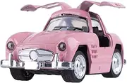 Die Cast Alloy Super Car Model , 1:38 Pullback Toy Vehicle with Opening Doors , Vintage Classic Car Toys for Kids and Adults (Pink)