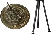 MEDIEVAL CRAFT Solid Brass Count Sunny Hours Sundial with Stand Gift