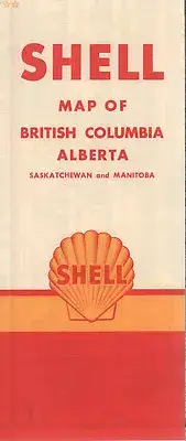 1960 Shell Road Map: British Columbia Alberta Saskatchewan Manitoba NOS