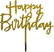 Happy Birthday Various Acrylic Cake Topper Party Decorations Double Layer (A - Gold)