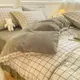 質好價優 小清新法蘭絨床包四件組 標準加大雙人床包組 牛奶絨珊瑚絨加絨單面絨被套 床單 床罩 床包 枕頭套 被單