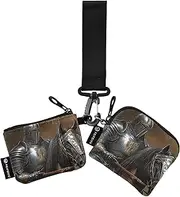 [XYMZR] Knight Horse Armor Mini Zip Around Wristlet keychain Wallet for Women Personalized Pattern Detachable Dual Pouch Wristlet Portable Wallet Phone Coin Purse, Multi-colored, One Size