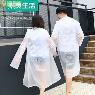 潮牌透明EVA雨衣 女士韓國日本時尚網紅版雨衣 成人徒步情侶抖音男款旅行雨披 情侶雨衣 雨具連身雨衣