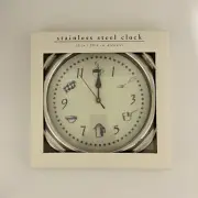 Stainless Steel Wall Clock Pier 1 Imports New Vintage Precision Quartz Movement