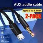 2X For Samsung A15 A16 A25 A35USB 3.1 Type C To 3.5mm AUX Audio Car Adapter Cord