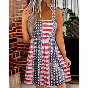 Women's Mini Dress Casual Dress Fashion Modern Outdoor Holiday Going out Regular Fit National Flag Sleeveless Strapless Wine Red Blue Summer