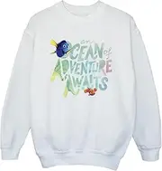 [Absolute Cult] Disney Boys Finding Dory Ocean Of Adventure Sweatshirt White 3-4 Years, White, 3-4 Years