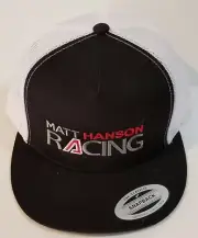 Matt Hanson Racing Ironman Black White Breathable Mesh Snapback Trucker Cap Hat