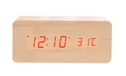 Wooden Alarm Clock with Wireless Charging Pad