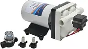 Kcolly 12V Water Pressure Diaphragm Pump 4-Chamber Self-Priming Pump 3.3GPM Water Transfer Pump 55PSI with Water Strainer Hose Fittings for Kitchen Bathroom RV Caravan Yacht Agriculture Garden Hose
