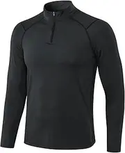 [GAOQSEMG] Men's Light Thin 1/4 Zip Pullover Long Sleeve Shirts Tops for Running Gym Athletic Golf