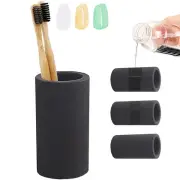 Black Toothbrush Holder for Bathroom, Water Absorption Fast Drying Diatomite ...