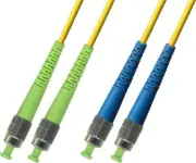 100M (328ft) OS2 FC/APC to FC/UPC Fiber Optic Cable Duplex Singlemode 9/125