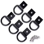 6 Pcs D-Ring Tie Down Anchors 1/4" Heavy Duty Steel Tie Down Hooks for Truck,...