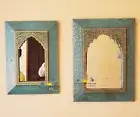 Wood Wall Mirror Antique Style Wall Hanging Tradition Frame Decor Furniture Gift