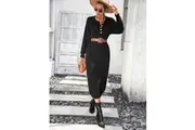 Massey Knit Midi Sweater Dress - Black