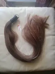 Horse Tail Extensions with Braided Horsehair Loop, Blunt Cut Bottom,Light Sorrel