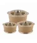 Jaypee Dazzle Beige Set of 3 Casserole Hot Pot Set 1000+1500+2000 ml Jr Gift Set