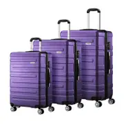 Mazam 3PCS Luggage Suitcase Set TSA Lock Purple