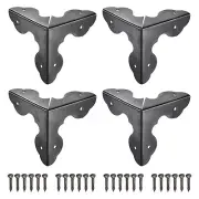 12pcs 33x33x33mm Metal Box Angle Corner Protectors Brackets Edge Guard Black