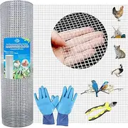 Hardware Cloth 1/2 Inch 48in x 100ft 19Gauge Galvanized Wire Mesh Roll Chicken Wire Fencing Rabbit Wire Gopher Wire Mesh for Underground Snake Fencing