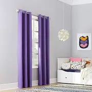 [Sun Zero] Riley Kids Bedroom Blackout Grommet Curtain Panel, 40" x 84", Purple