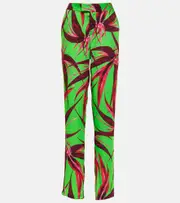 [Louisa Ballou] Louisa Ballou Floral straight pants AU 14 red