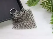 Steel Chainmail Scrubber | Handmade Reusable Cast Iron Pan Cleaner