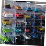 50 PCS 1/64 Scale Model Car Display Case Transparent Toy Car Display Boxes