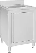 VRAXO Commercial Kitchen Sink Cabinet 60x60x96 cm Stainless Steel -25KG,147227
