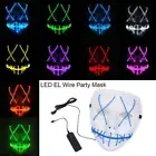 LED Purge Mask Glow in Dark Light Up Halloween Carnival Party Scary Face Masks ~