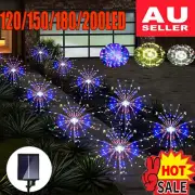 Solar Lights Outdoor Garden 120/150/200LED Solar Powered Firework Light Lamp DNV