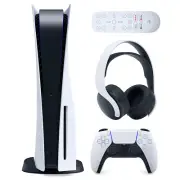 Sony Playstation 5 Disc PS5 with Gaming Headset and Media Remote Bundle