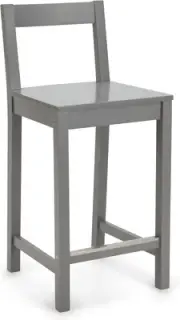 Amazon Basics Wooden Bar Stool with Backrest 24", Grey, 1 Unit 1 Pack, Grey