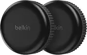 Belkin Waterproof Apple AirTag Secure Holder with Adhesive, Durable Scratch-Resistant AirTag Case, Protective AirTag Keychain Accessory for Skateboard, Trailer, Drone, Bike, & More - Black 2 Pack