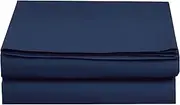 Elegant Comfort Premium Hotel Quality 1-Piece Flat Sheet, Luxury and Softest 1500 Thread Count Egyptian Quality Bedding Flat Sheet, Wrinkle-Free, Stain-Resistant, Queen, Navy