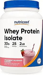 Nutricost Whey Protein Isolate 2LBS Strawberry