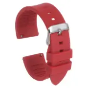 Silicone Watch Band 22mm Quick Release Flexible Rubber Watch Strap, Red
