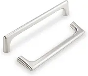POVEFONK 10 Pack 5 inch(128mm) Brushed Satin Nickel Cabinet Handles and Pulls - Drawer Handles for Kitchen and Dresser