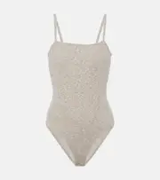 [Magda Butrym] Magda Butrym Knitted linen and cotton bodysuit AU 14 grey