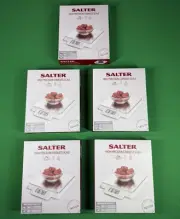 5 New Salter 1078SS White Digital Kitchen Scale Stainless Steel Platform Lot