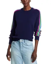 Aqua Cashmere Rainbow Athletic Stripe Sweater - Exclusive