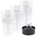 3 Pack 32 oz Cups and Extractor Blade for NutriBullet Lean NB-203 1200W Blenders