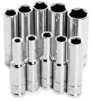 PERFORMANCE 10 Piece Impact Socket Sets 1/4" SAE Deep W36300